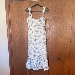 Sachin + Babi Blue and White Midi Dress